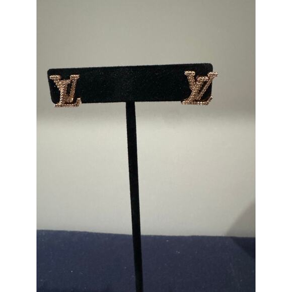 Louis Vuitton LV Initials Sparkle Stud Earrings in Gold Tone - Picture 4 of 4